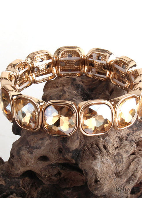 Boho Bracelet, RH Armbander Bracelet, Gold Crystal